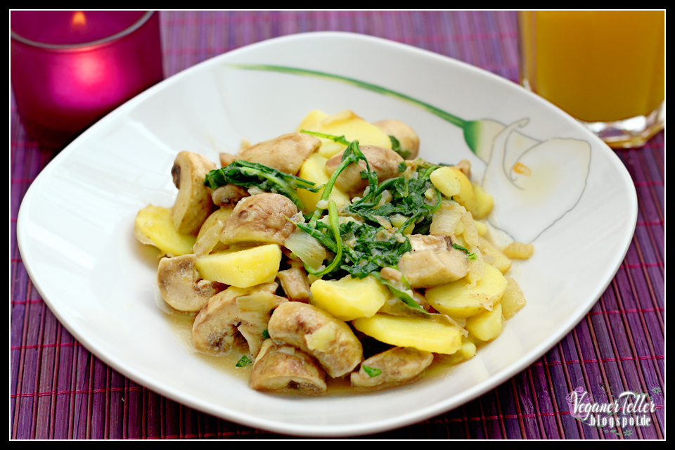 Kartoffel-Champignon Pfanne mit Rucola | VEGAN