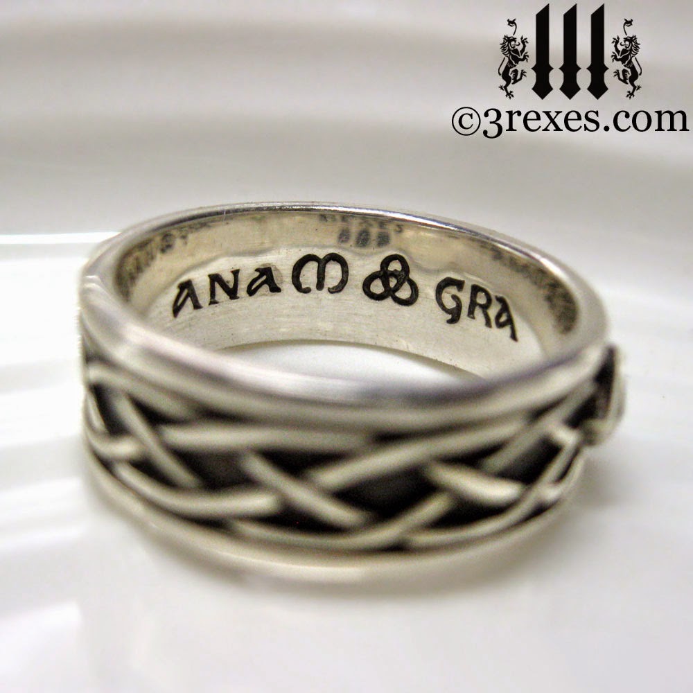 mens silver celtic soul wedding ring love by 3 rexes jewelry