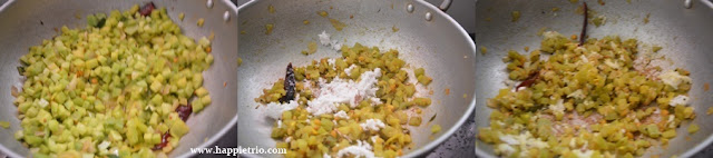 Step 3 - Snakegourd Stir Fry Recipe | Pudalangai Poriyal