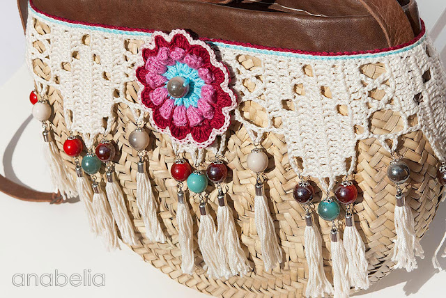 Bohemian style crochet summer bag  by Anabelia Craft Design