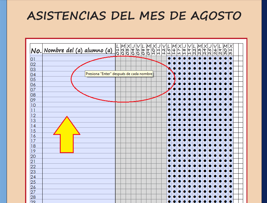 concentrado de asistencias interactivo 2016 2017 lista de asistencias