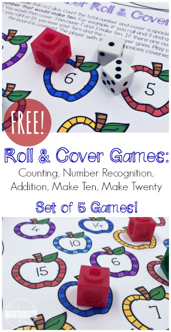 Number Sense Roll and Cover - 5 Math Games