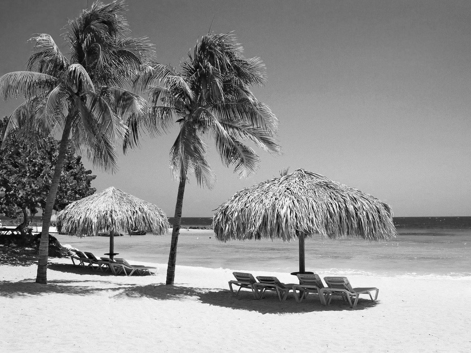 Black and White Wallpapers: Black and White Beach Landscape HD