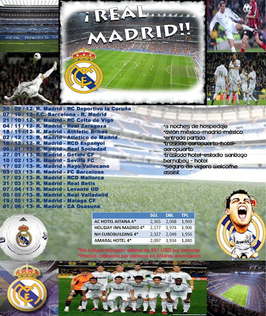 Partidos del Real Madrid HotelEstadio Santiago BernabeuHotel ELITOURS Ofertas de Viajes