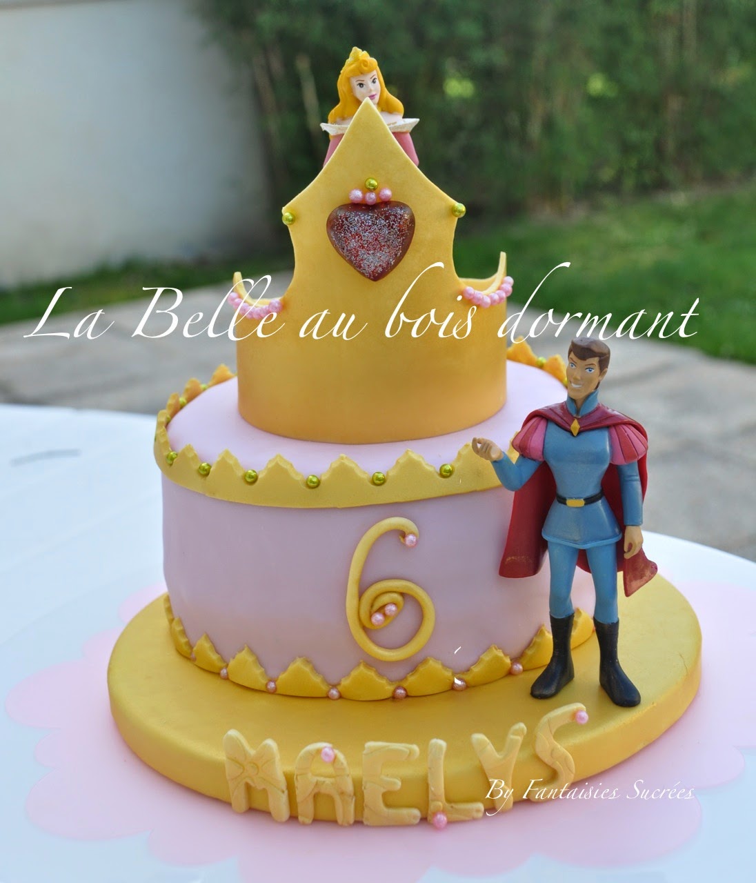 Fantaisies Sucrées La Belle au bois dormant Gâteau d'anniversaire 3D (pâte à sucre)