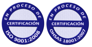 Estamos en Proceso de Certificación ISO 9001 y OHSAS 18001.