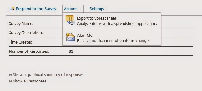 Export Spreadshet SharePoint Survey Missing Columns