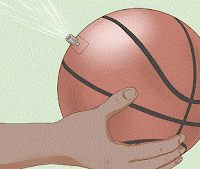 Needle valve on basketball