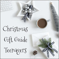 Christmas themed flatlay in grey and white. Christmas Gift Guide: Teenagers