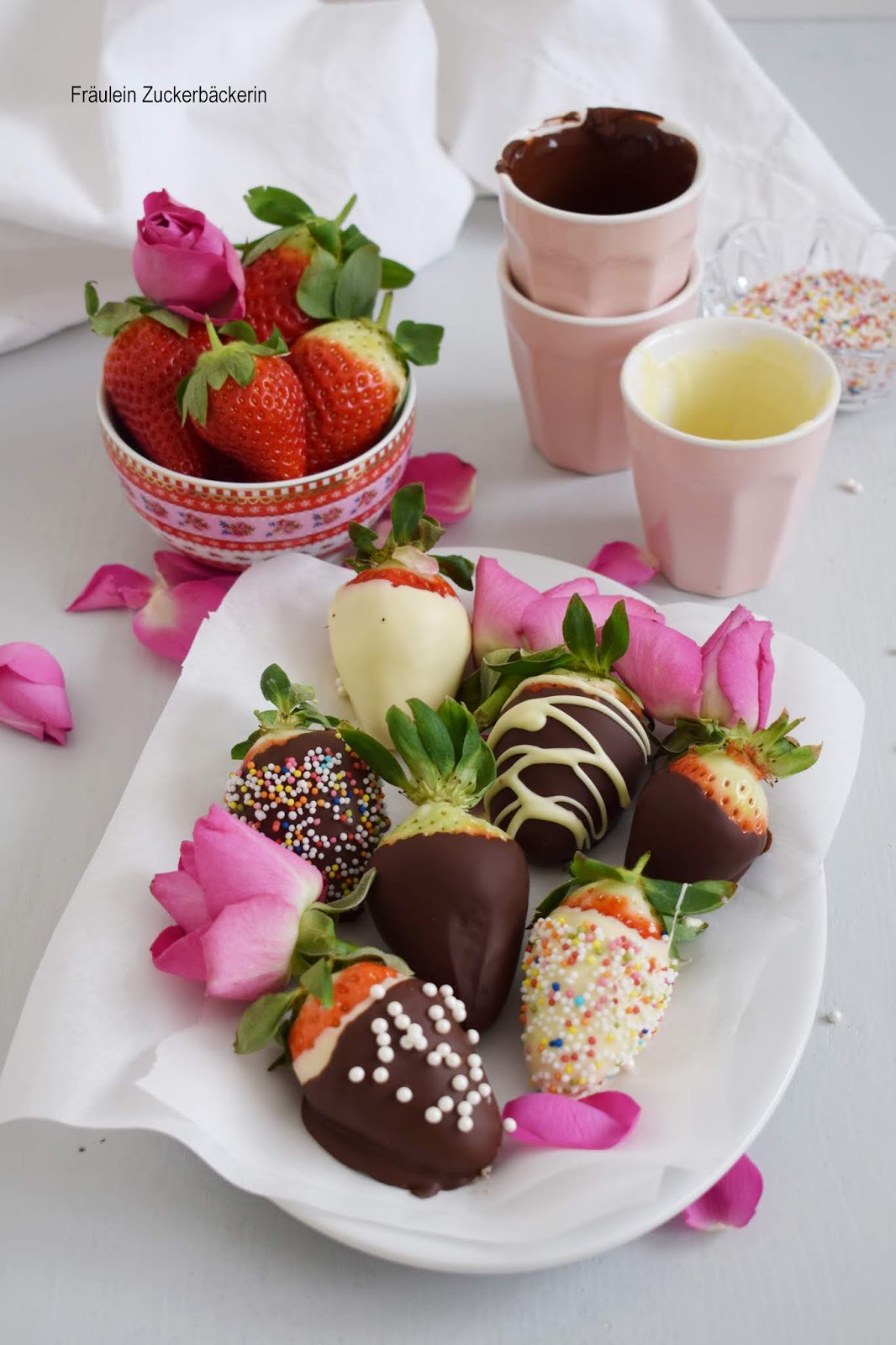 Fräulein Zuckerbäckerin: Erdbeeren mit Schokolade