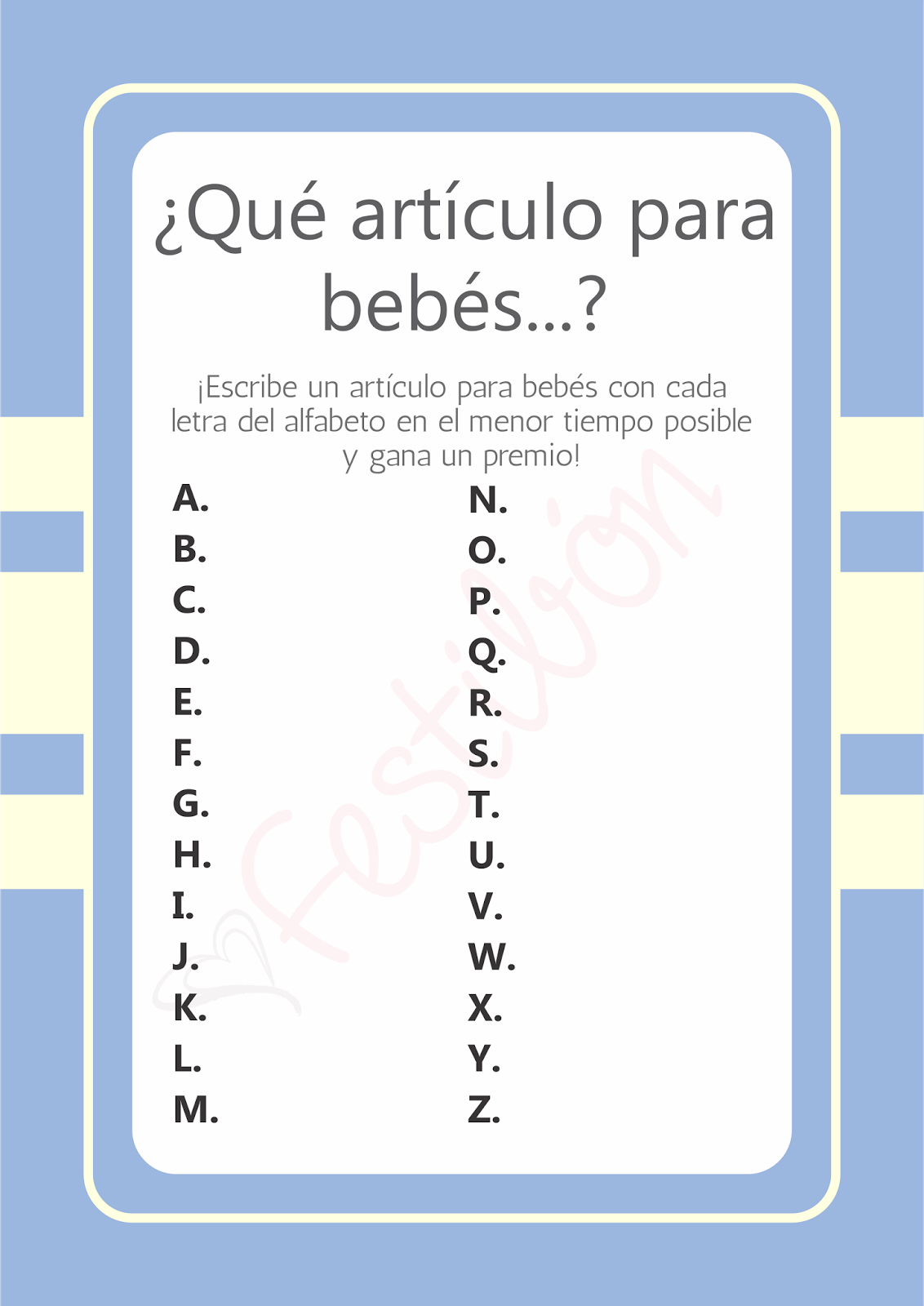 ¿Qué artículos para bebés conoces? │ Juegos para baby shower para