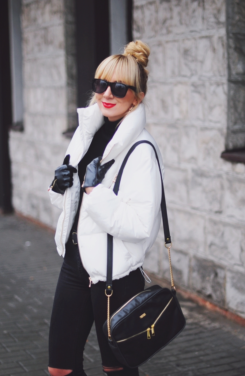 Biała kurtka puchowa