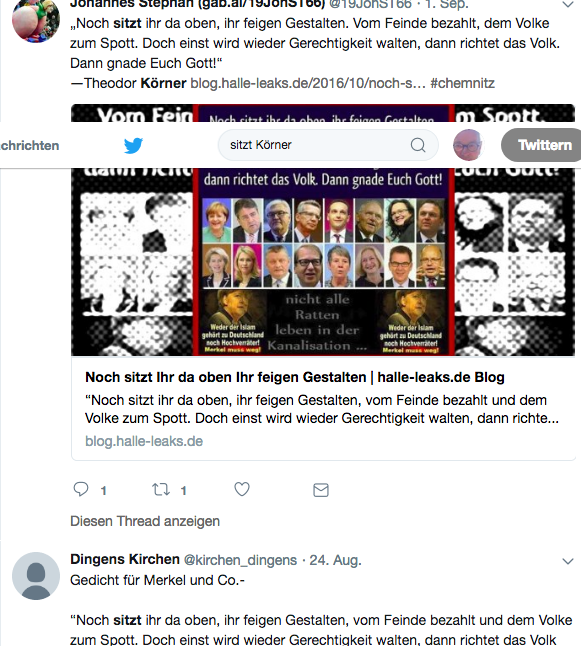 Zitatforschung Noch Sitzt Ihr Da Oben Ihr Feigen Gestalten Vom Feinde Bezahlt Und Dem Volke Zum Spott Theodor Korner Angeblich