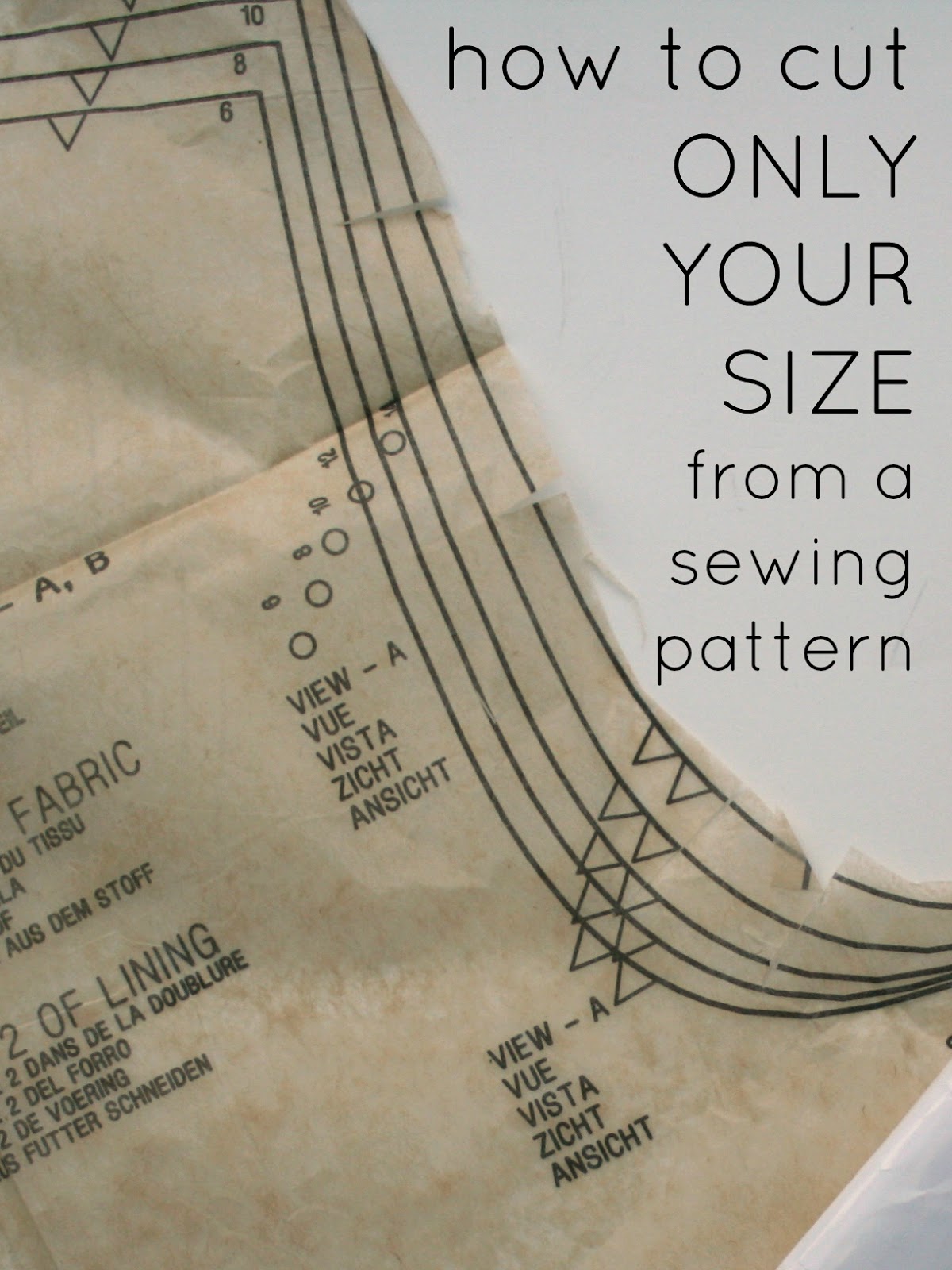 Sewing Circle: How to cut out your size from a pattern and leave it ...