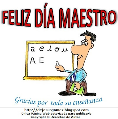 Dia del Maestro o profesor pintado a colores Imagen del Dia del Maestro o profesor pintado a colores (Maestro de incial en su pizarra) . Dibujo del profesor hecho por Jesus Gómez