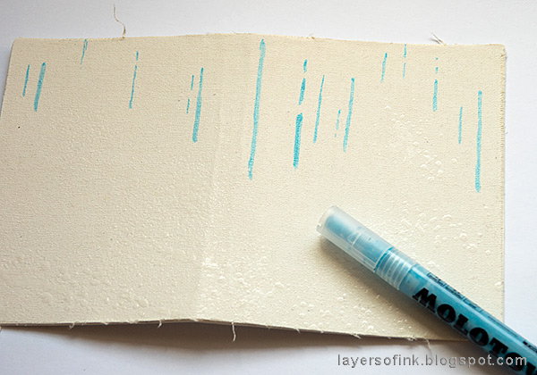 Layers of ink - Watercolor Meadow Notebook Tutorial by Anna-Karin Evaldsson. Molotow Art Masking pen.