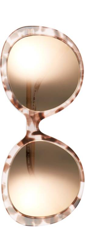 Burberry 57mm Check Temple Polarized Round Frame Sunglasses