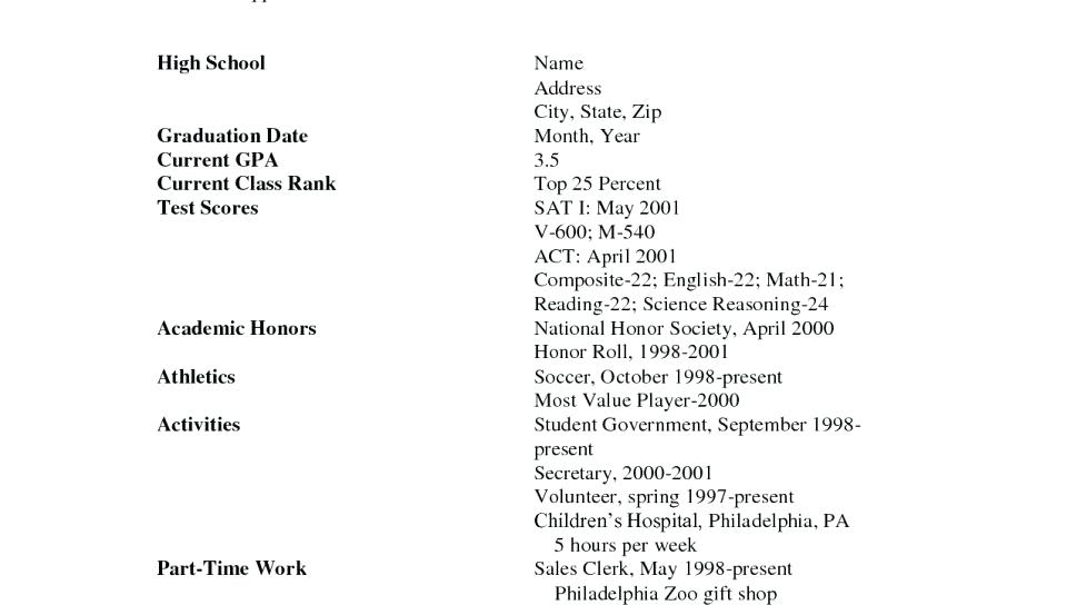 Resume writing for high school students builder