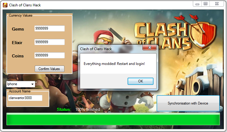 clash of clans mod menu