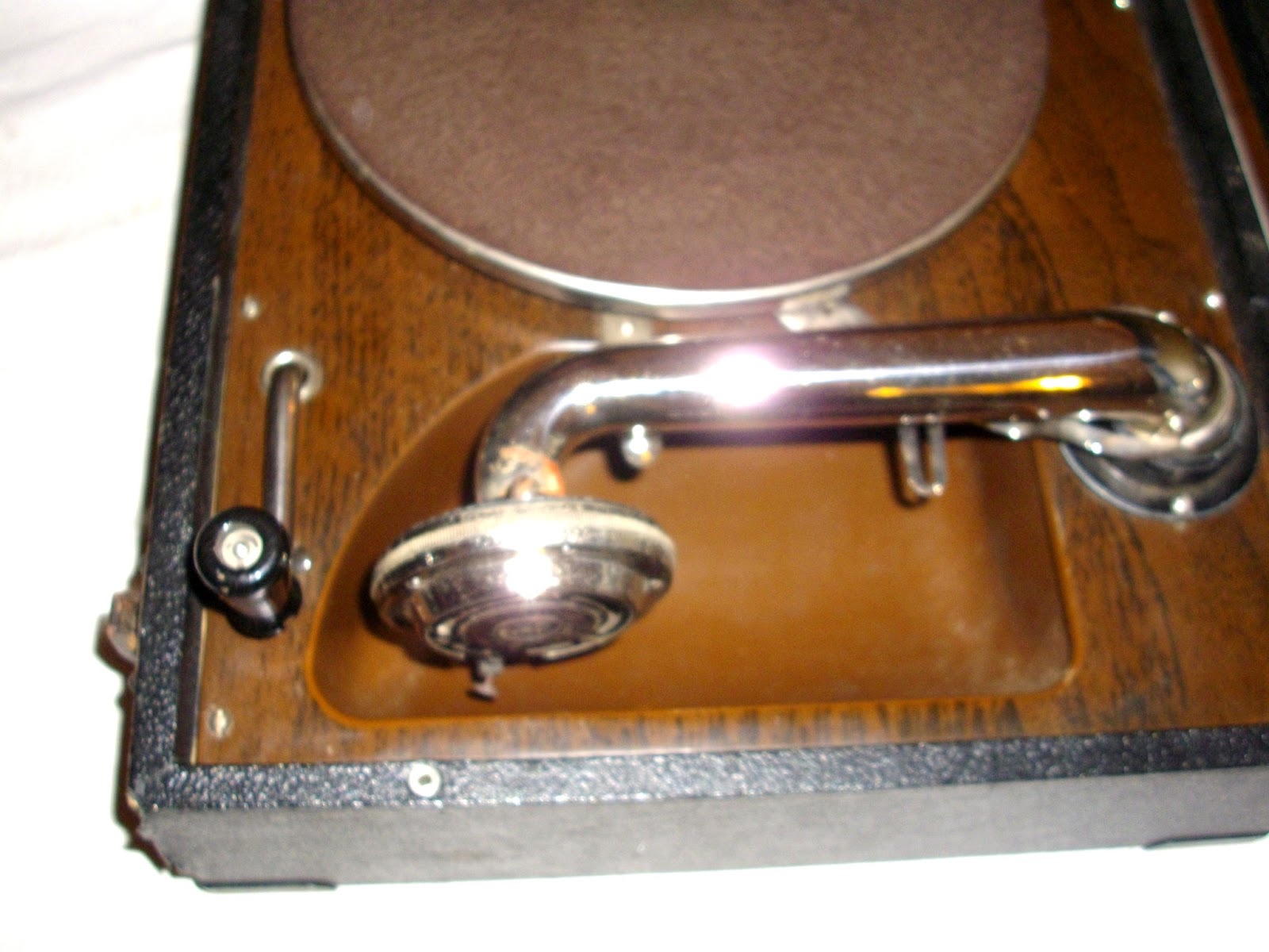 Jouet Ancien Petit Gramophone Phonographe Avec Disques Enfantins 78 Tours