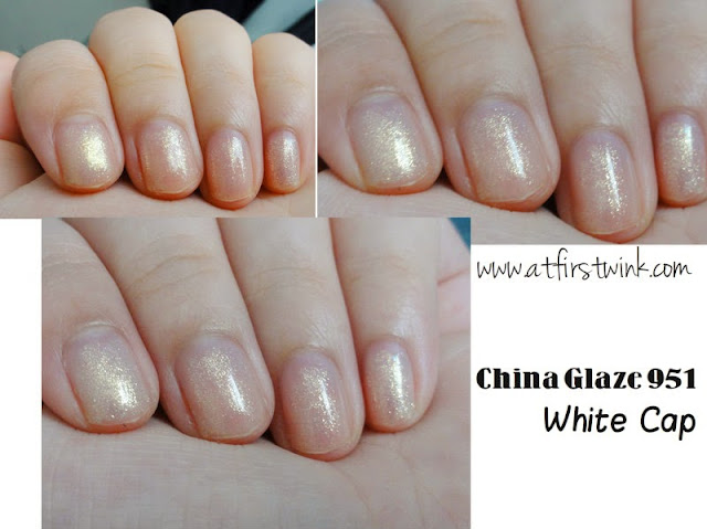 swatches of the China Glaze nail polish 951 White Cap