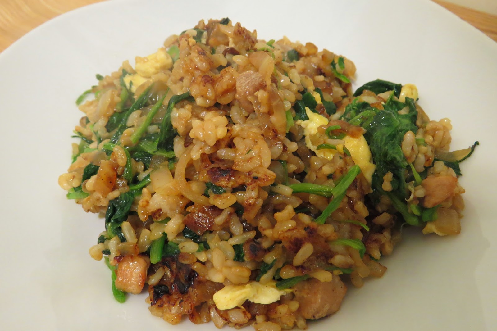 How to Make Spinach Fried Rice with Garlic Butter Soy Sauce Flavor It has grown on me!