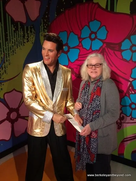 Carole Terwilliger Meyers with Elvis at Madame Tussauds San Francisco