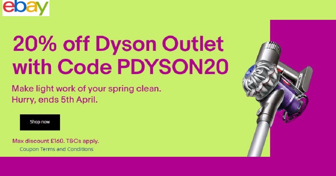 Blog 20 discount code for Dyson products from ebay! Hurry ends 5th April!