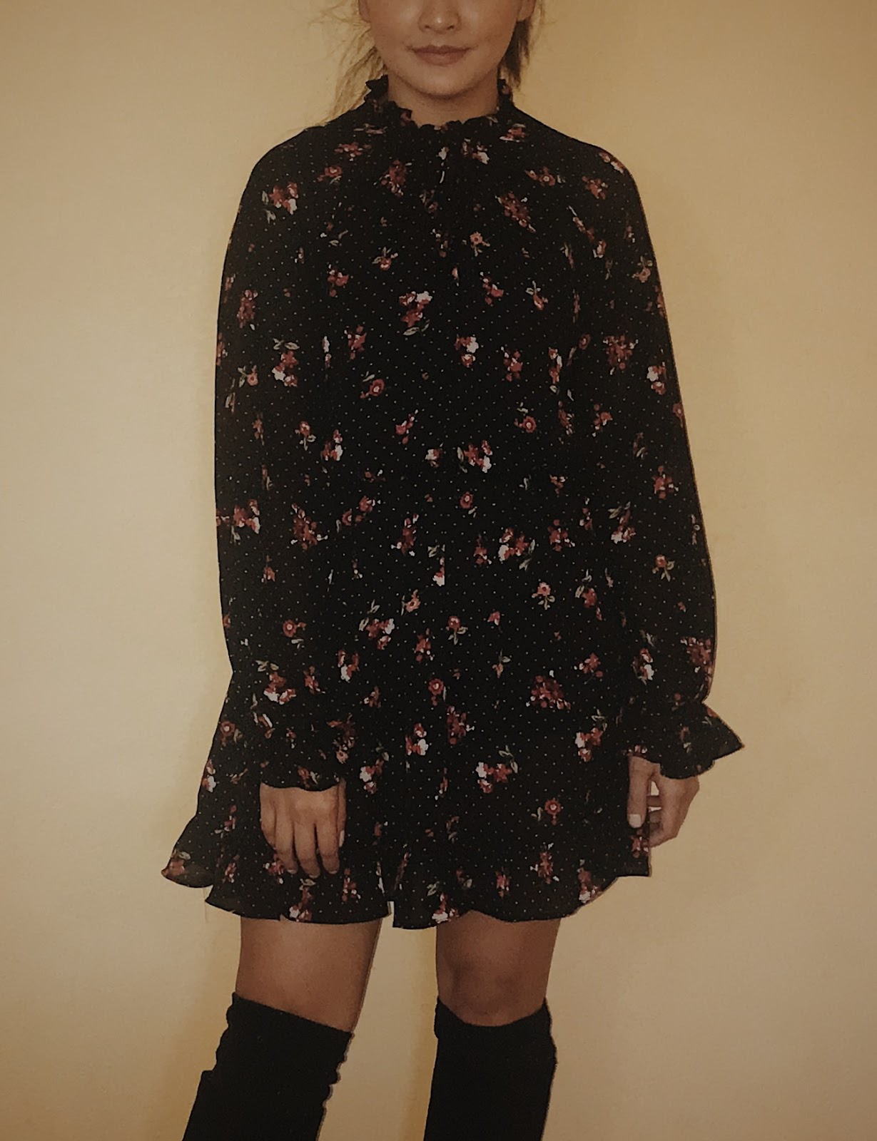 BEAUTY MISSGUIDED TEA DRESS & KNEE HIGH BOOTS