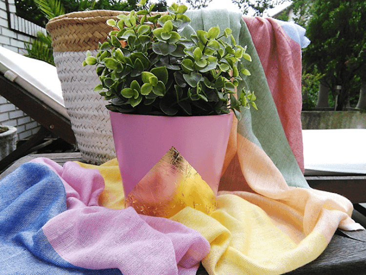 diy maceta con pan de oro