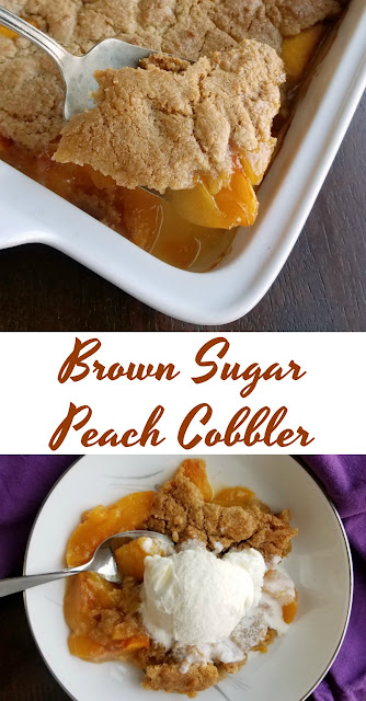 The warmth of brown sugar married with the goodness of peach cobbler. The brown sugar peach cobbler has a hint of cinnamon and makes the perfect landing pad for a scoop of ice cream! The warmth of brown sugar married with the goodness of peach cobbler. The brown sugar peach cobbler has a hint of cinnamon and makes the perfect landing pad for a scoop of ice cream!