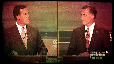 Rick Santorum and Mitt Romney debate