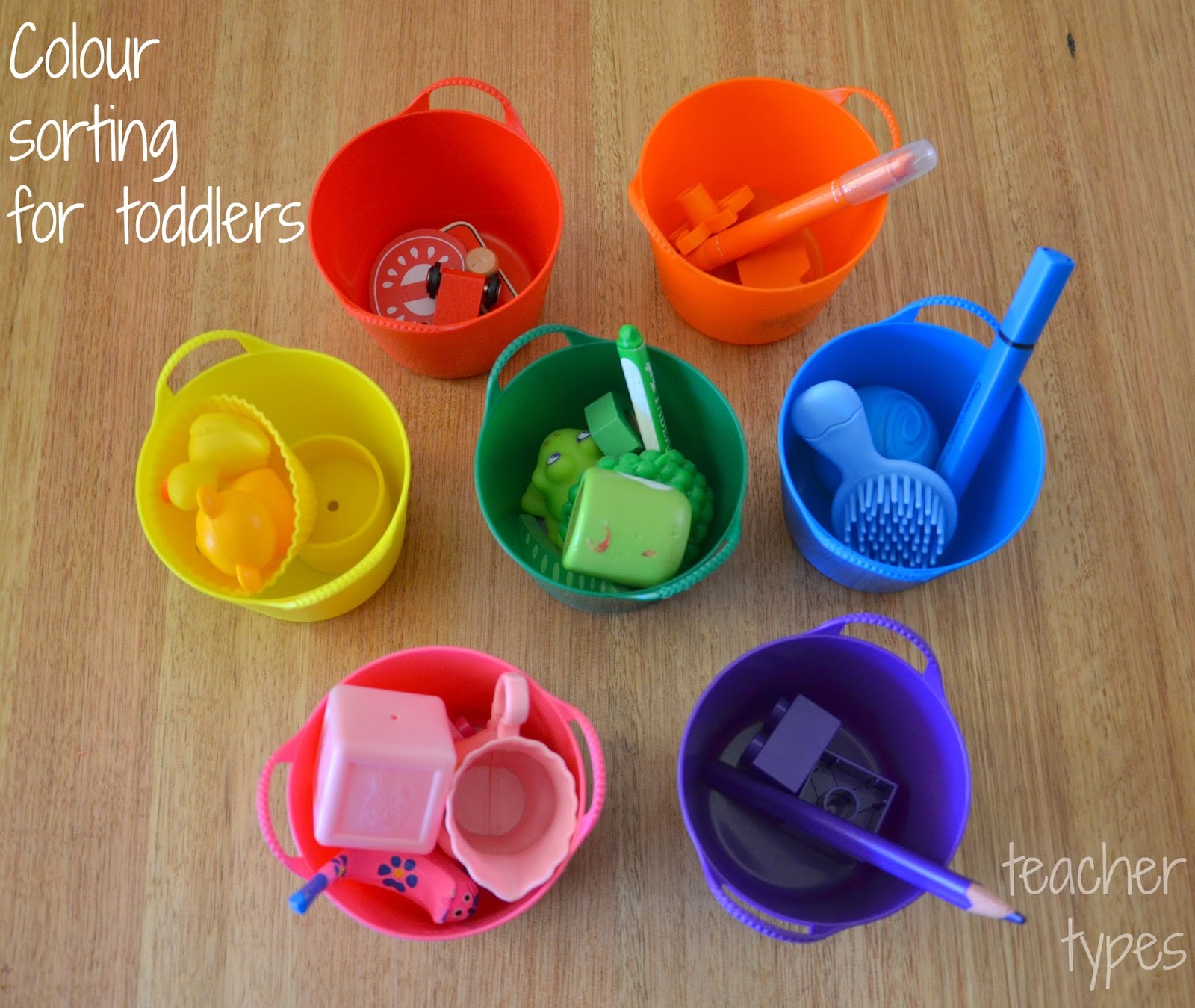 Colour sorting for toddlers teacher types