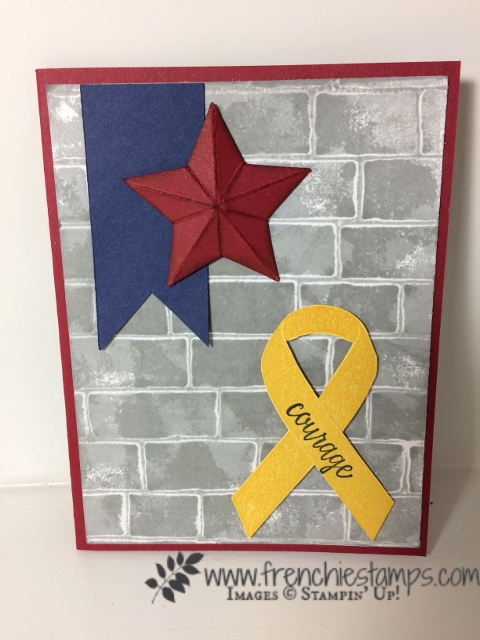 Red, White and Blue, Men and Women in Service, Ribbon of Courage, Frenchiestamps
