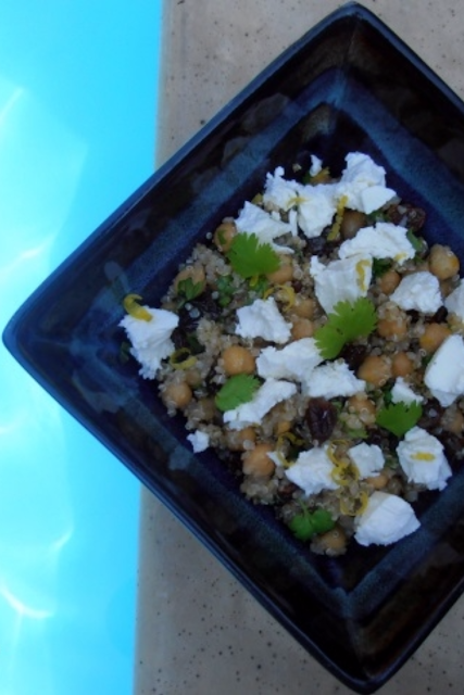 quinoa, healthy lunch, salad, feta, chickpeas, vegetarian