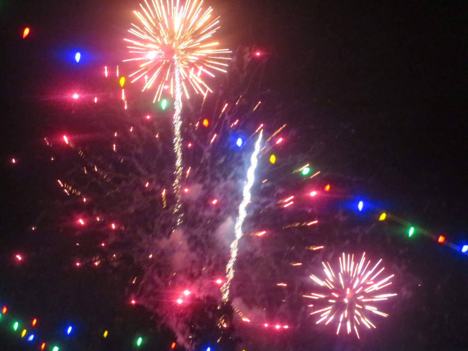 PrunePicker Natchitoches. Christmas lights and fireworks.