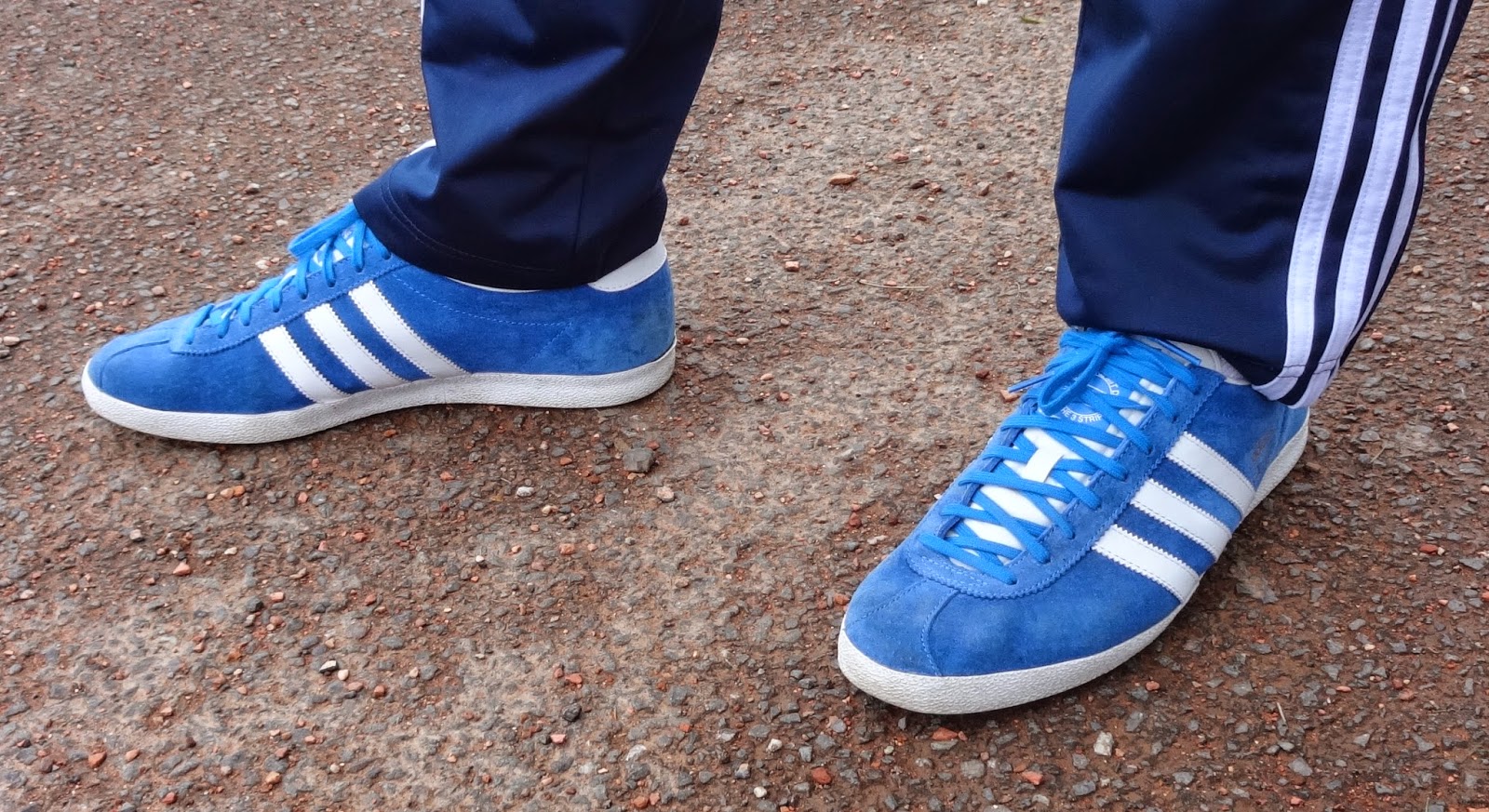adidas gazelle blue on feet