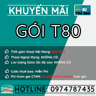 GÓI KHUYẾN MÃI TRẢ SAU T80 T80 - GÓI KHUYẾN MÃI TRẢ SAU VIETTEL T80