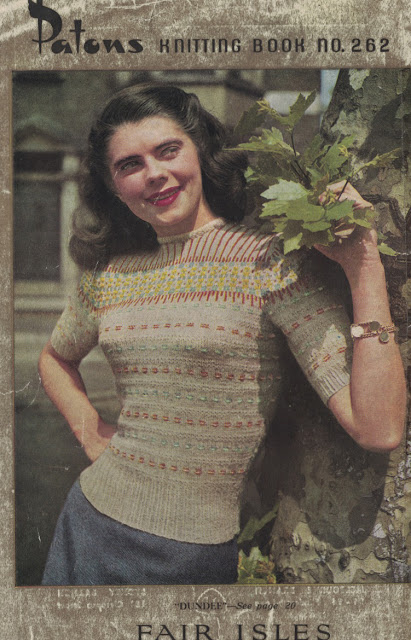 The Vintage Pattern Files: 1940s Knitting - Womens Scottish Fair Isle Sw...