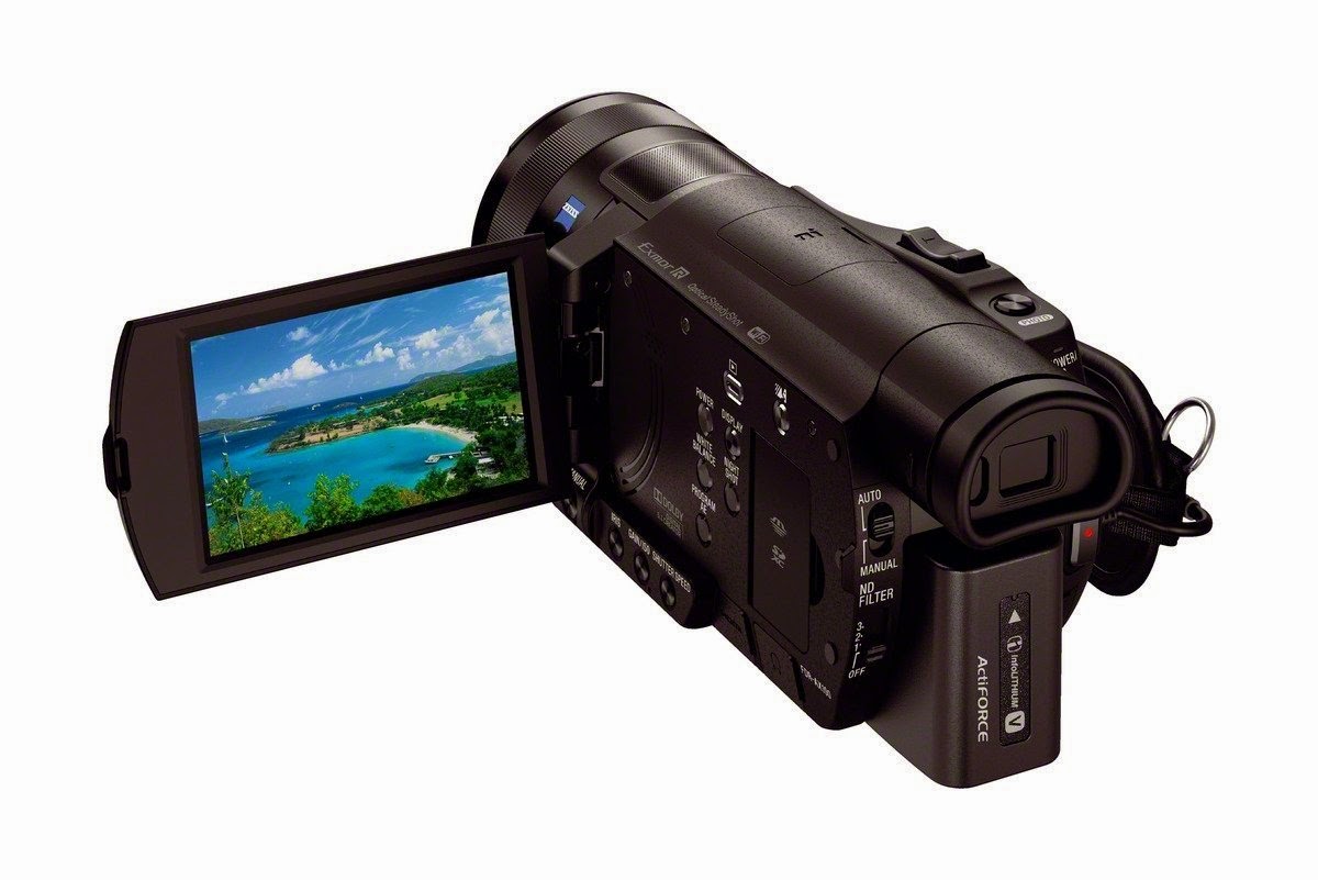 Sony FDR-AX100/B 4K Video Camera Handycam Camcorder, side view controls, extra-fine (921K) LCD 3.5" screen