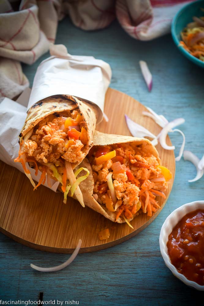 fascinatingfoodworld Healthy Paneer Schezwan frankie