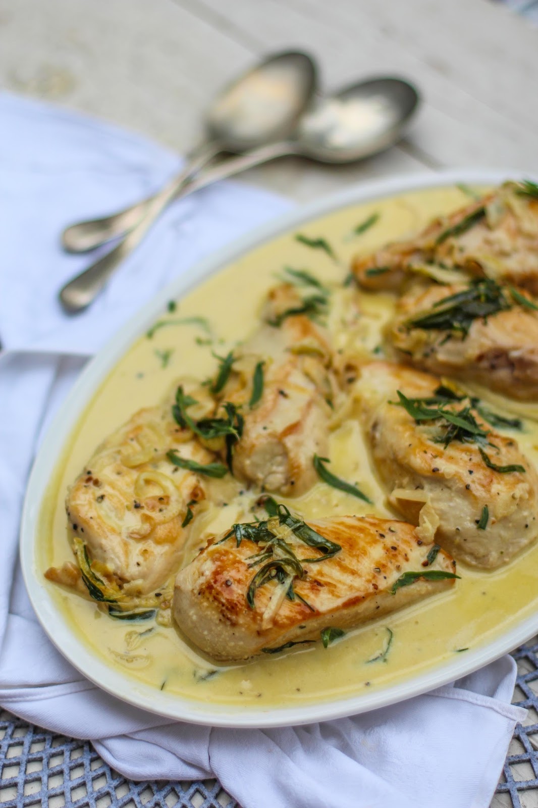 UndomestiKATEd Chicken in a Tarragon Cream Sauce