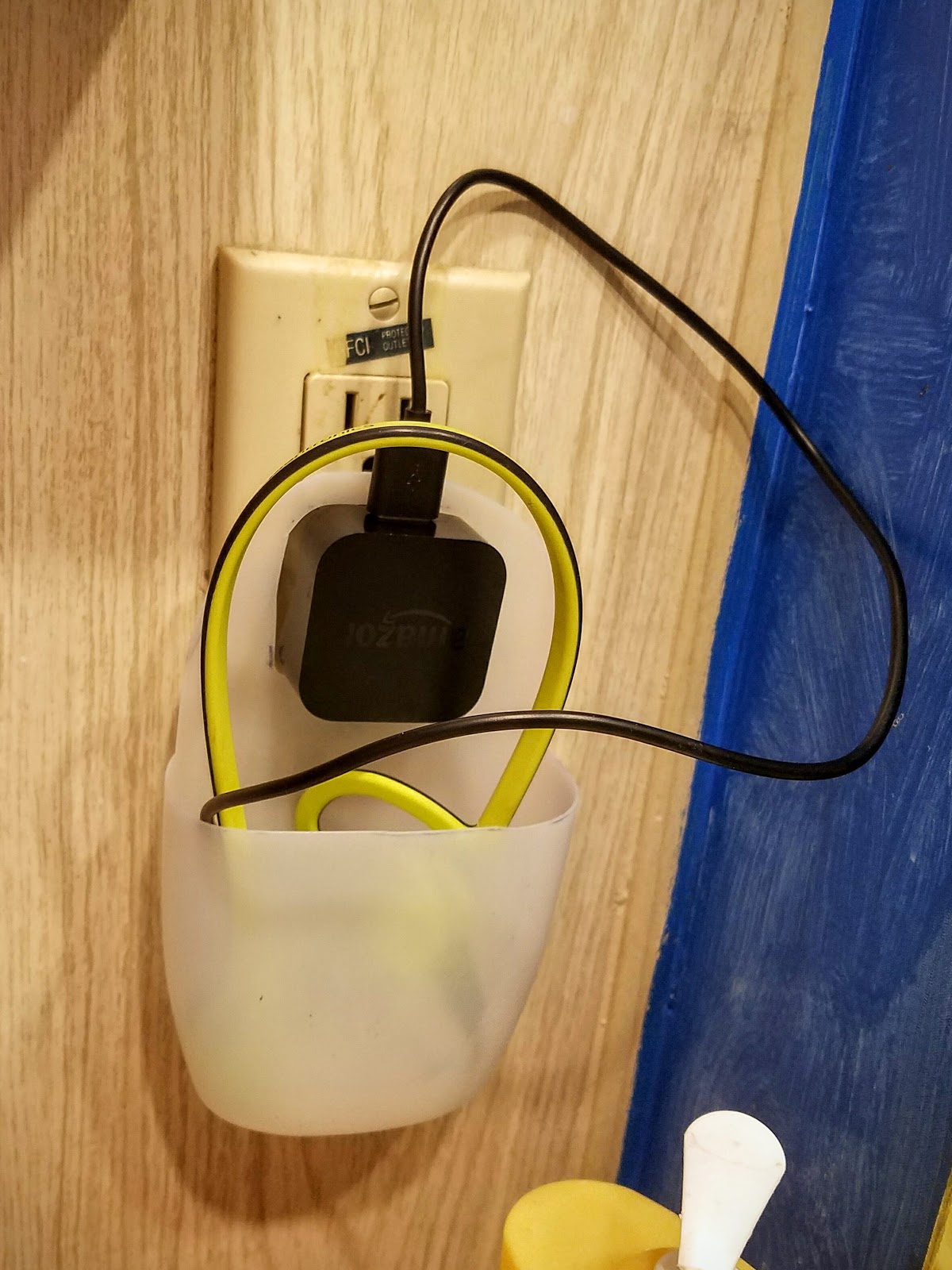 DIY Bathroom Charging Pocket