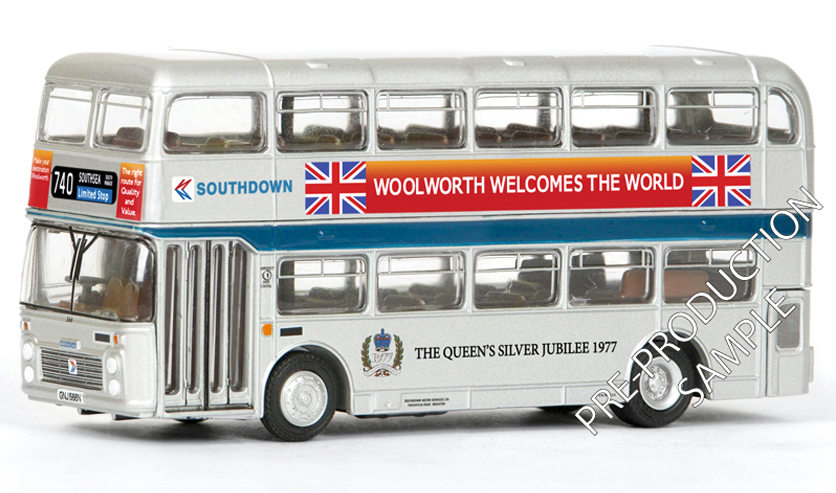 EFE 20307 - Bristol VR II - Southdown NBC (Silver) Exclusive First Editions EFE PRE-PRO SAMPLE 20307 - Bristol VR II - Southdown NBC (Silver) Registration number GNJ 566N, fleet number 566. Operating route 740 Limited Stop to Southsea. Scheduled for an April release