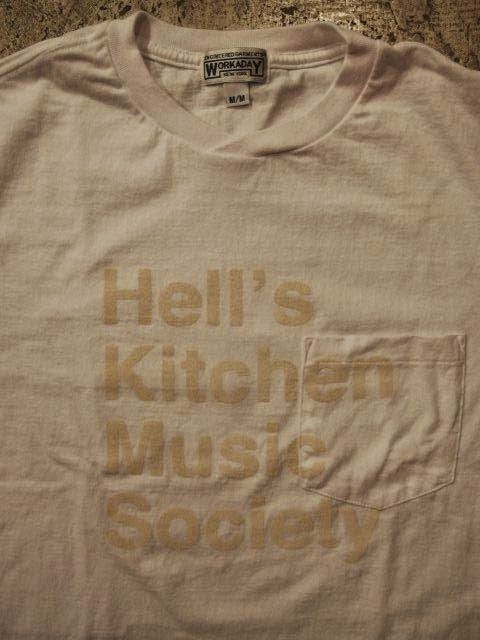 NEPENTHES NY × Engineered Garments × SUNRISE MARKET Crossing Crew T-Shirt with Hell's Kitchen Music Society Print/Tone on Tone SUNRISE MARKET