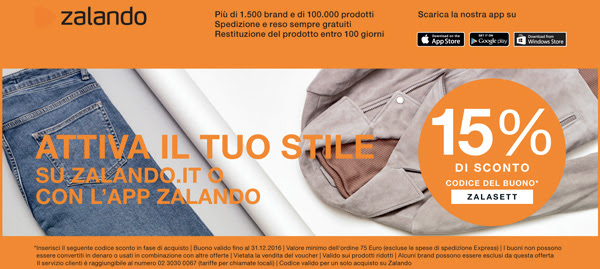 coupon sconto zalando