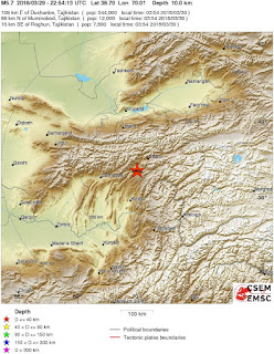Cutremur moderat cu magnitudinea de 5,7 grade in Tadjikistan