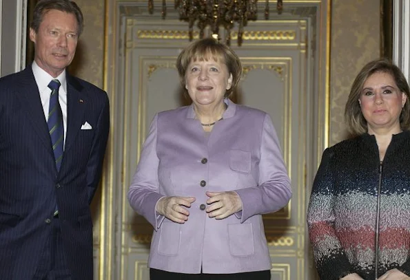 Grand Duke Henri and Grand Duchess Maria Teresa  of Luxembourg met with German Chancellor Angela Merkel