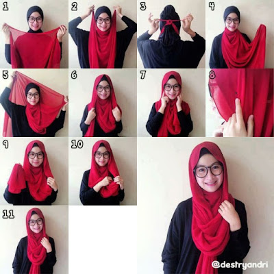 Cara memakai jilbab pashmina bahan sifon Cara memakai jilbab pashmina bahan sifon