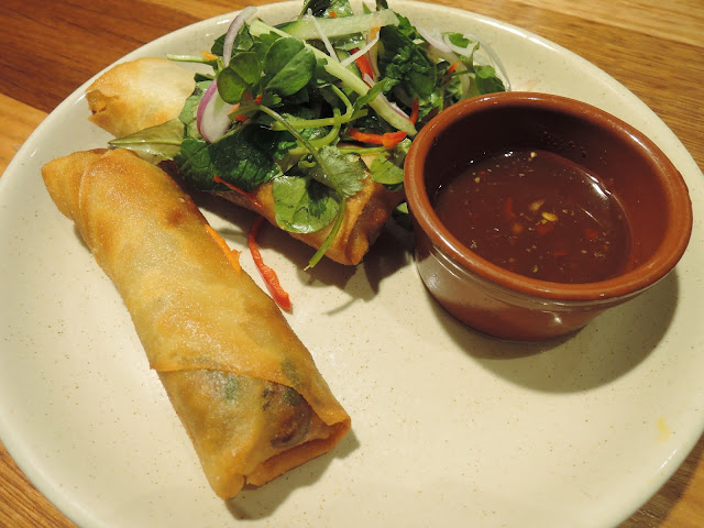 duck springrolls with hoisin sauce